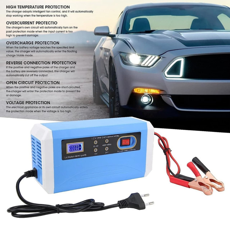 شارژر باتری هوشمند 12/24 ولت 10 آمپر LCD